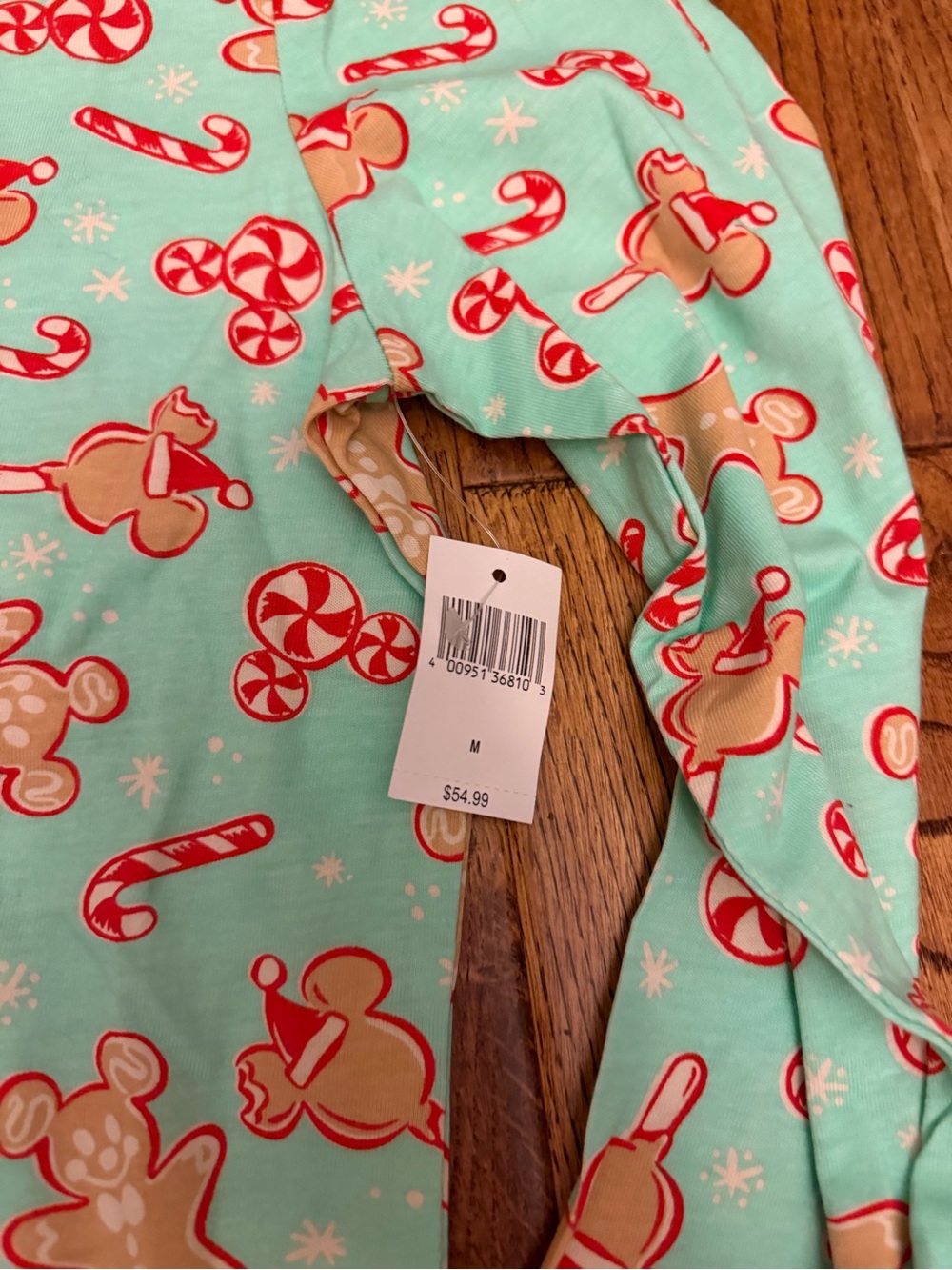 NWT Disney Parks Mickey Mouse Holiday Treats Sleepwear Set M smoke pet free home - Picture 2 of 3